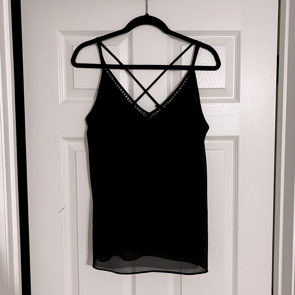 Naked Zebra black tank top cami